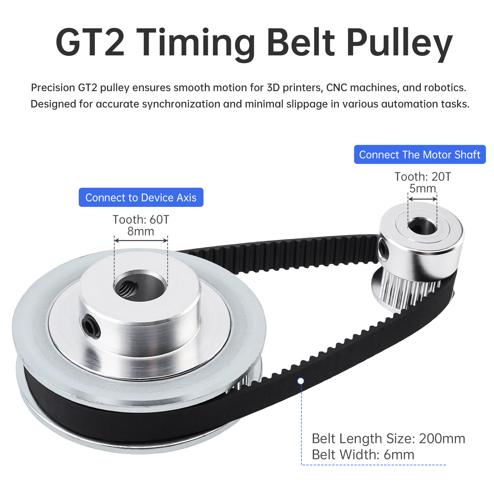 Gt2 Pulley - Kit Motore Elettrico DC 12V-24V 775
