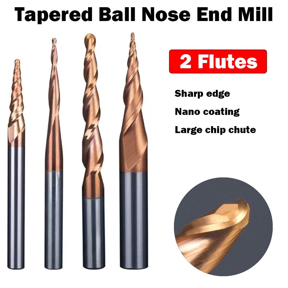 End Mill Set - HRC55 Frese conico a punta sferica
