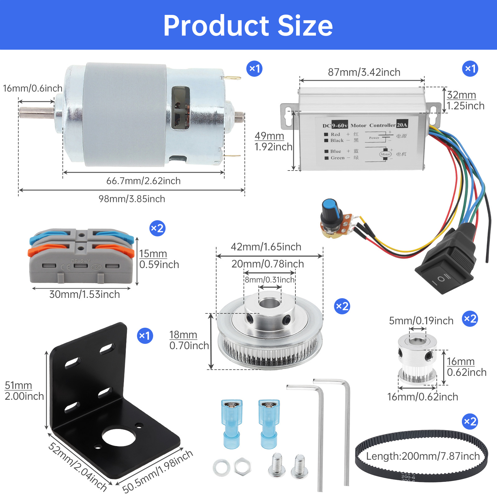 Kit Motore Elettrico DC 12V-24 - Gt2 Pulley recensione e prezzo