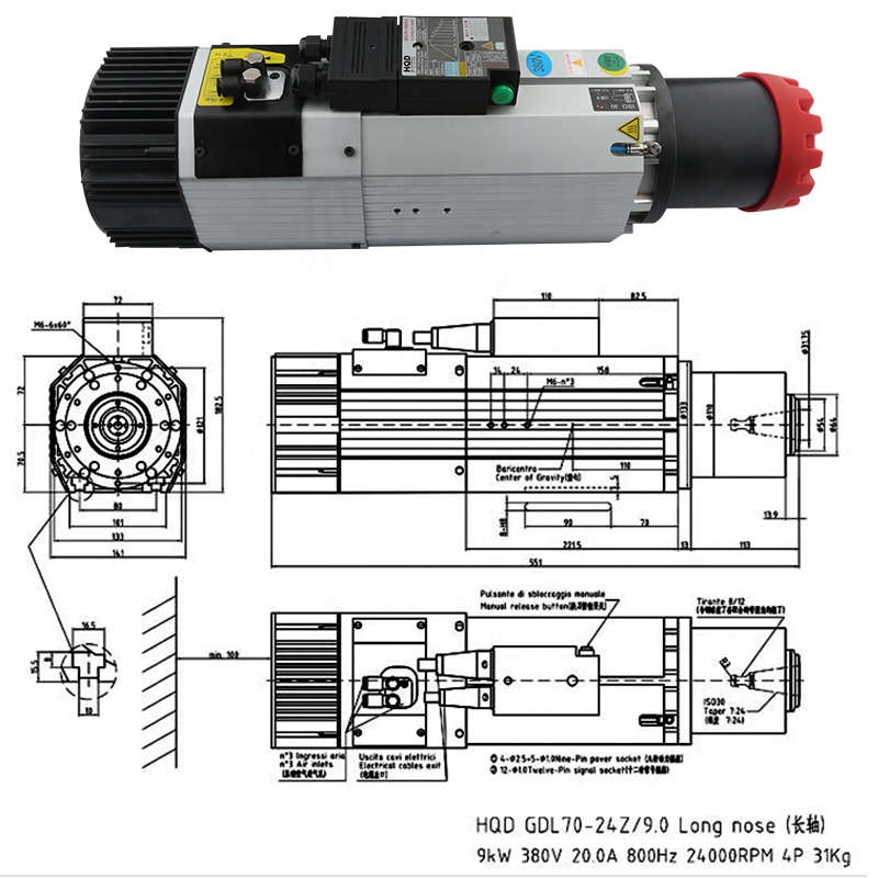 Fornitori HQD 9kw 220v 380v Na - Spindle Motor recensione e prezzo